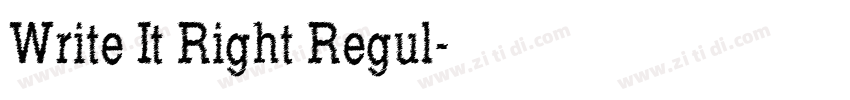 Write It Right Regul字体转换